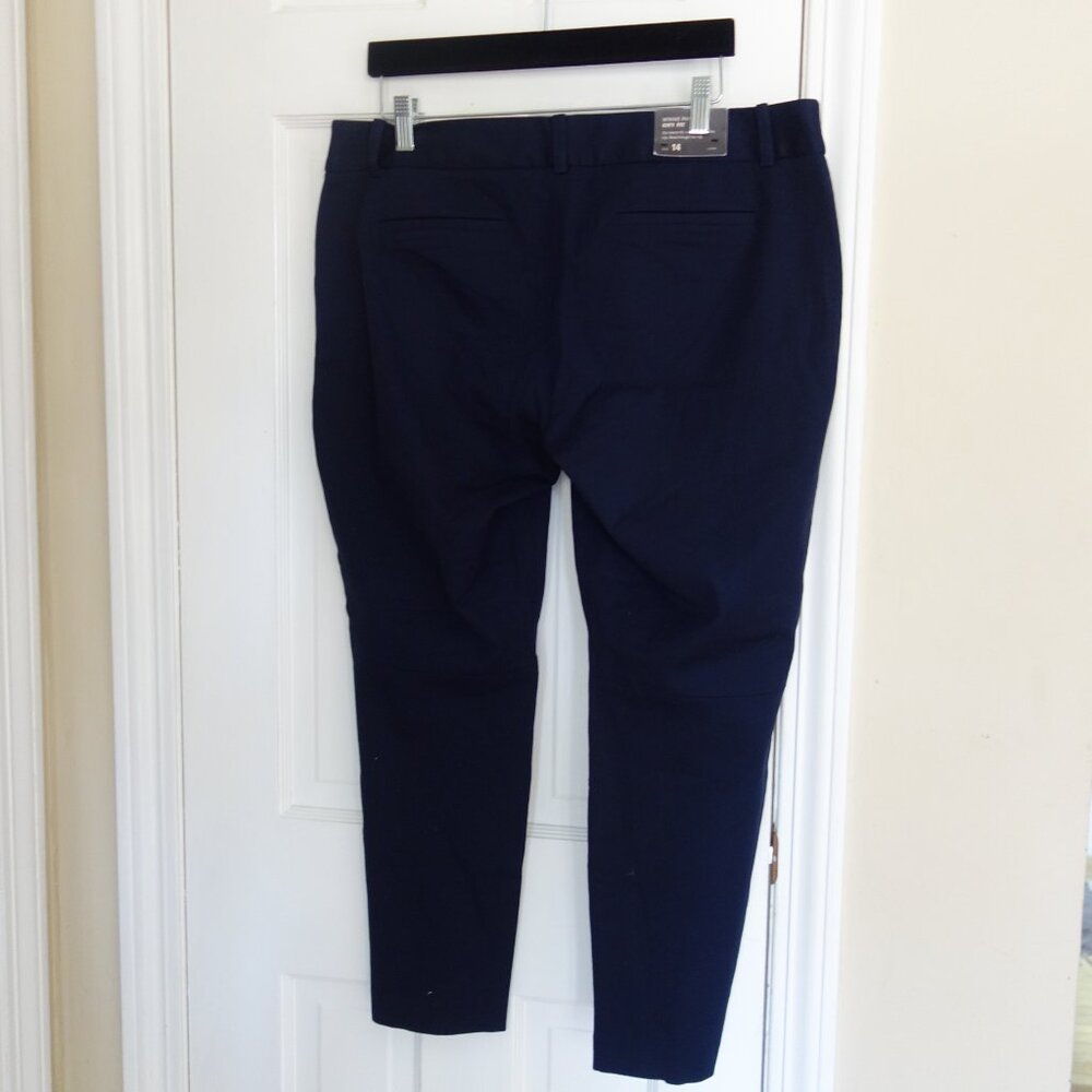 NWT $72.50 J. CREW Winnie Pant Stretch Cotton City Fit – Navy Blue – Sz 14 - Picture 9 of 9